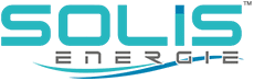 Solis Energie : Spécialiste des énergies renouvelables Logo Solis Energie en turquoise et gris avec des courbes bleues symbolisant l'énergie solaire et renouvelable.